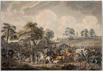 De Grote Leger steekt de rivier Daugava over op 24 juli 1812