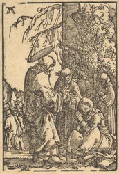 Christus neemt afscheid van zijn moeder, uit De Val en Verlossing van de Mensheid, ca. 1513