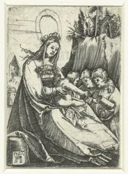 Maria met het Christuskind en twee jongetjes