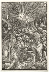 De val en verlossing van de mens: Christus gevangen genomen, ca. 1515