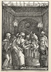 De val en verlossing van de mens: Joachims offer afgewezen door de hogepriester, c. 1515