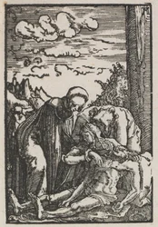 De val en verlossing van de mens: De klaagzang onder het kruis, c. 1515