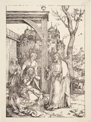 Christus neemt afscheid van zijn moeder