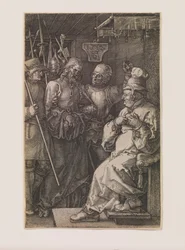 Christus voor Caiphas, uit de serie 