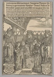 Congres en dubbele verloving in Wenen, plaat 23 uit Historische scènes uit het leven van keizer Maximiliaan I van de Triomfboog