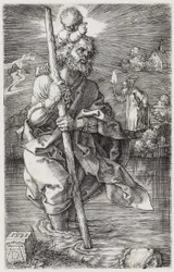 De heilige Christoffel, naar rechts kijkend