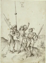 Drie landsknechten