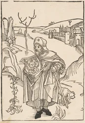 Gerson als Pelgrim, frontispice van Gersonis Opera