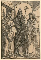 De heiligen Stefanus, Sixtus en Laurentius