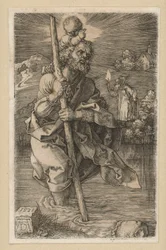 Sint-Christoffel naar rechts gewend