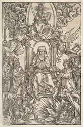 Illustratie uit Revelations Sancte Birgitte, Koberger Neurenberg 1502 Duitse Tekst