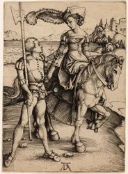 Dame te Paard en Landsknecht