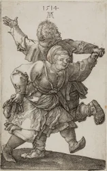 Boerenpaar dat Danst