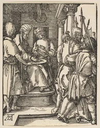 Pilatus wast zijn handen, uit De Kleine Passie, ca. 1509