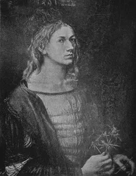 Portret van de kunstenaar met een distel, 1493, 1906