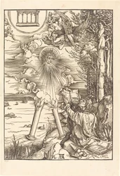 Sint Johannes die het Boek Verslindt