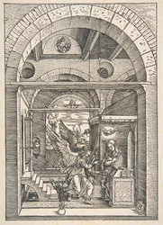 De Annunciatie, uit Het Leven van de Maagd, Latijnse Editie, 1511