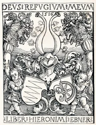 Het ex libris van Jerome Ebner, 1516 1906