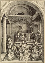 Het leven van de Maagd: Christus onder de schriftgeleerden