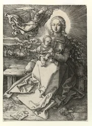 De Madonna gekroond door een engel, 1520