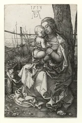 De Madonna zittend bij de boom