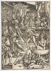 Het Martelaarschap van Sint Jan, uit De Apocalyps, Latijnse Editie 1511