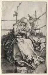 De Maagd en het Kind op een grasbank