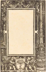 Titelrand met Putti die de Pirckheimer-wapens vasthouden