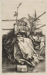 Maagd en kind op een grasrijke bank, 1503
