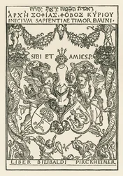 Boekmerk van Willibald Pirckheimer, c.1502 (houtsnede)
