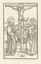 Christus aan het kruis met Maria Maagd en Johannes