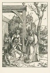 Christus neemt afscheid van zijn Moeder, c.1504 (houtsnede)