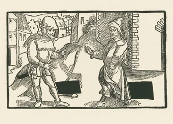 Demea en Micio, ca.1492-93 (houtsnede)