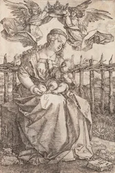 De Maagd Maria gekroond door twee engelen