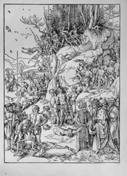 Martelaarschap van de tienduizend christenen op de berg Ararat (houtsnede)