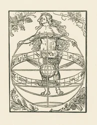 Naakte vrouw met de dierenriem, c.1502-03 (houtsnede)