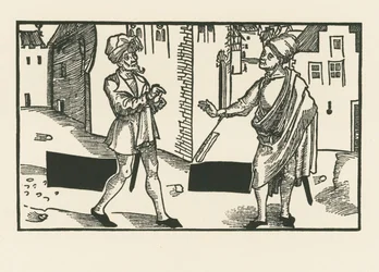 Sannio en Syrus, ca.1492-93 (houtsnede)