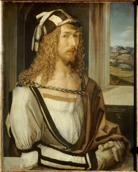 Zelfportret Schilderij door Albrecht Durer (1471-1528) 1498 Madrid Prado Museum