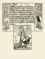 Jonge vrouw met wapenschild