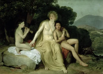 Apollo met Hyacinthus en Cyparissus, zingend en spelend, 1831-34