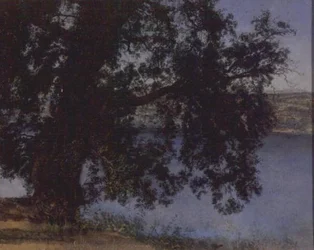 Boom in de schaduw boven het water bij Castel Gandolfo, vóór 1846