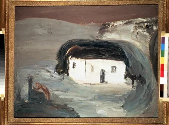 Landschap met een wit huis