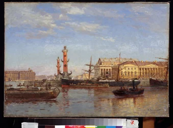 Uitzicht op Sint-Petersburg vanaf de Neva