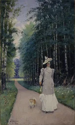 Wandeling. Portret van gravin Leokadia Shirinskaya-Shikhmatova, 1894