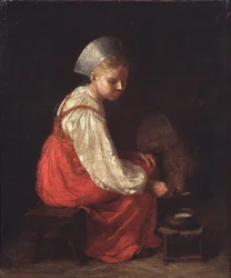 Een boerenmeisje met een kalf, 1829