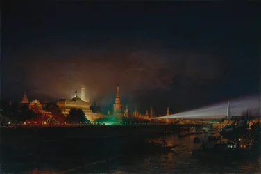Verlichting van het Kremlin van Moskou, 1883