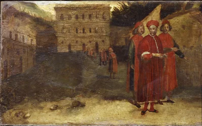Luca Pitti Italiaanse bankier, voor zijn paleis (Palazzo Pitti)
