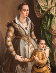 Portret van een Edelvrouw met haar Zoon