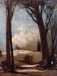 Sneeuwlandschap met San Luca