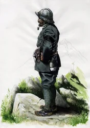 Eerste Wereldoorlog 1914-1918: Alpenjagerofficier van het Italiaanse leger aan het Front des Alpes
